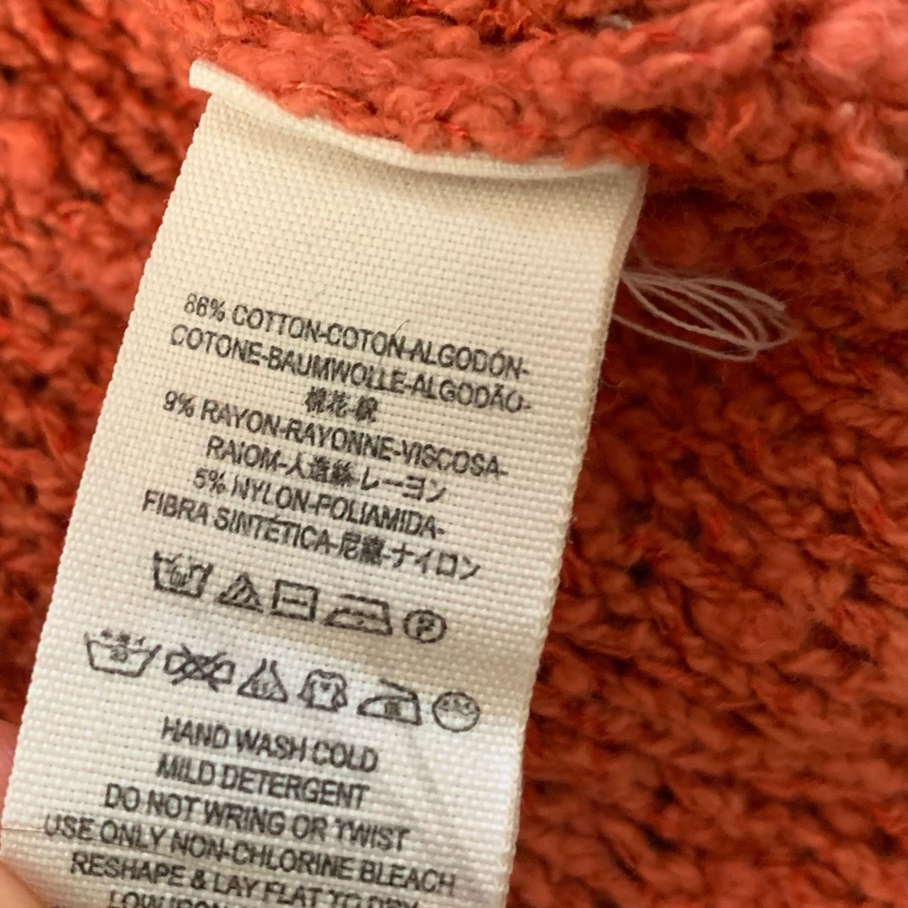 Free People Orange Oversized Chunky Fall Sweater - Picture 7 of 7